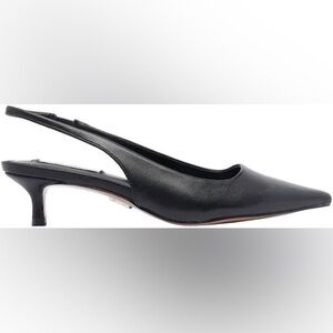 Kari Leather Black Slingback Heels Steve Madden